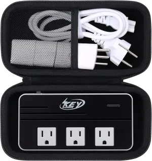 khanka Hard Carrying Case Replacement for Key Power 230-Watt Step Down 220V to 110V Voltage Converter/BESTEK Universal Travel Adapter 220V to 110V Voltage Converter, Case Only (Black)