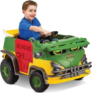 Kid Trax Teenage Mutant Ninja Turtles 12V Ride-On Party Wagon - Ultimate TMNT Electric Car for Kids with Lights, Sounds, Parental Control, Long-Lasting Battery, and Speeds up to 5 MPH