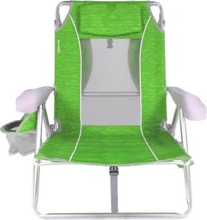 Kijaro Sea Breeze 7 Position Reclining Beach Chair Key West Lime Green (Key West Lime Green Heathered Print)