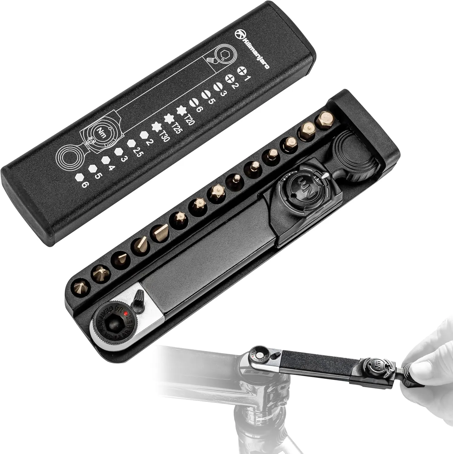 Kilimanjaro Cycle Series 15-in-1 Bike Tool, Precision Torque Wrench and Bits for Bicycle Repair, Storage Case - 910546ECE
