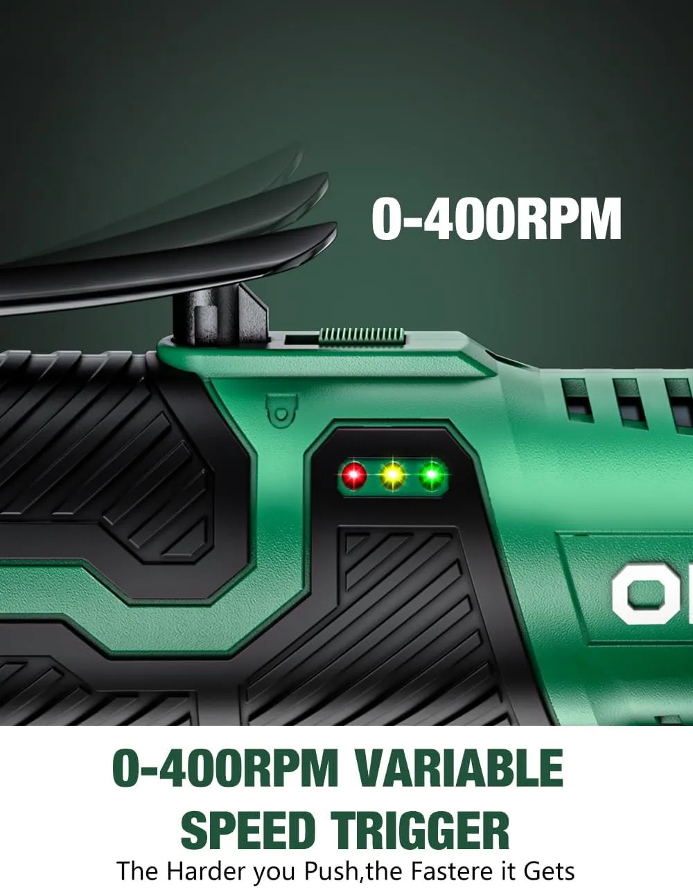 KIMO Cordless Electric Ratchet Wrench Set, 40 Ft-lbs, 400 RPM, 12V Cordless Ratchet Wrench 3/8" w/ 60-Min Charger, 7 Sockets, 1/4" adapter, 2-Pack 2000mAh Lithium-Ion Batteries, Variable Speed Trigger