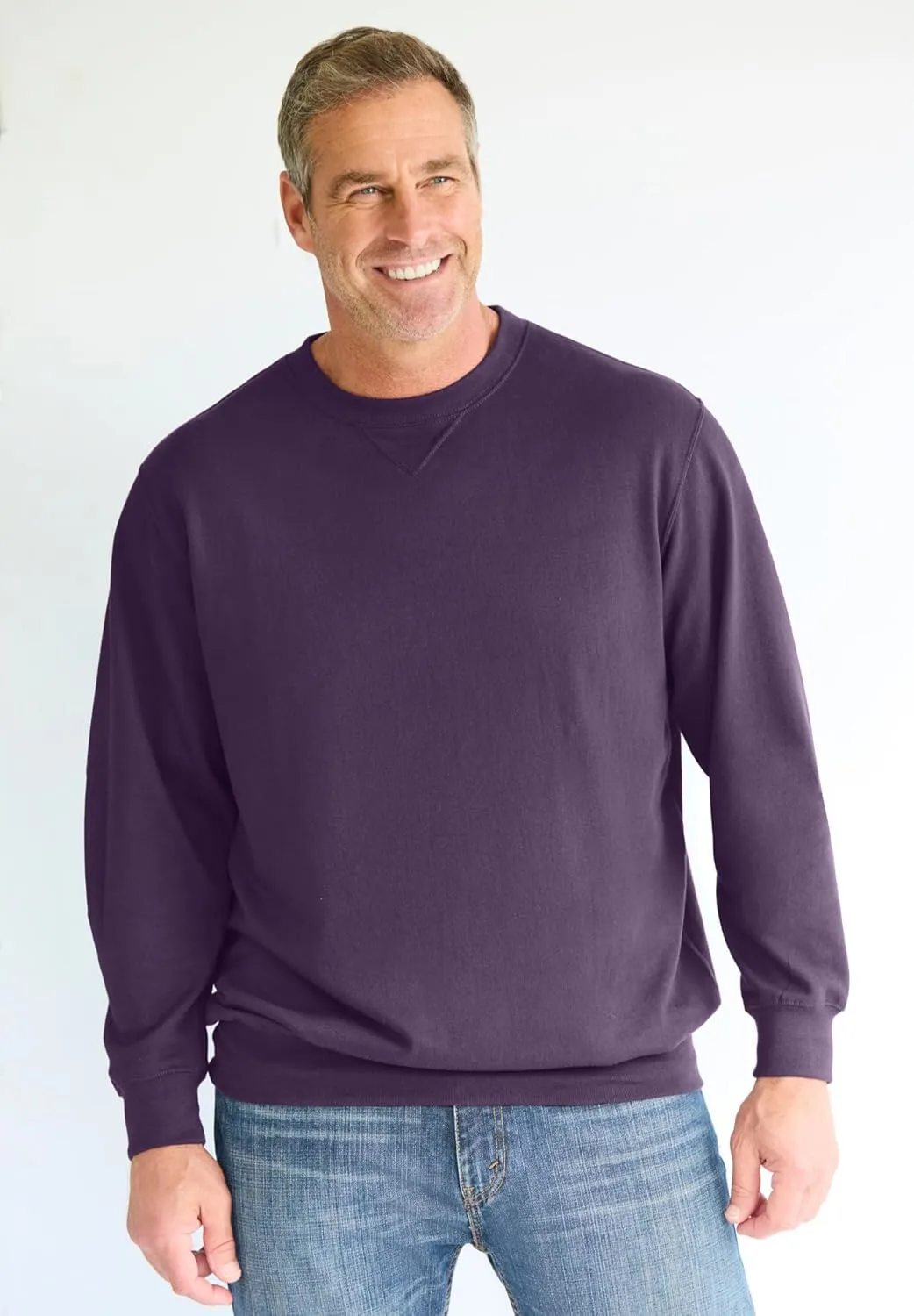 KingSize Men's Big & Tall Tall Ultra-Light Comfort Fleece Crewneck Sweatshirt