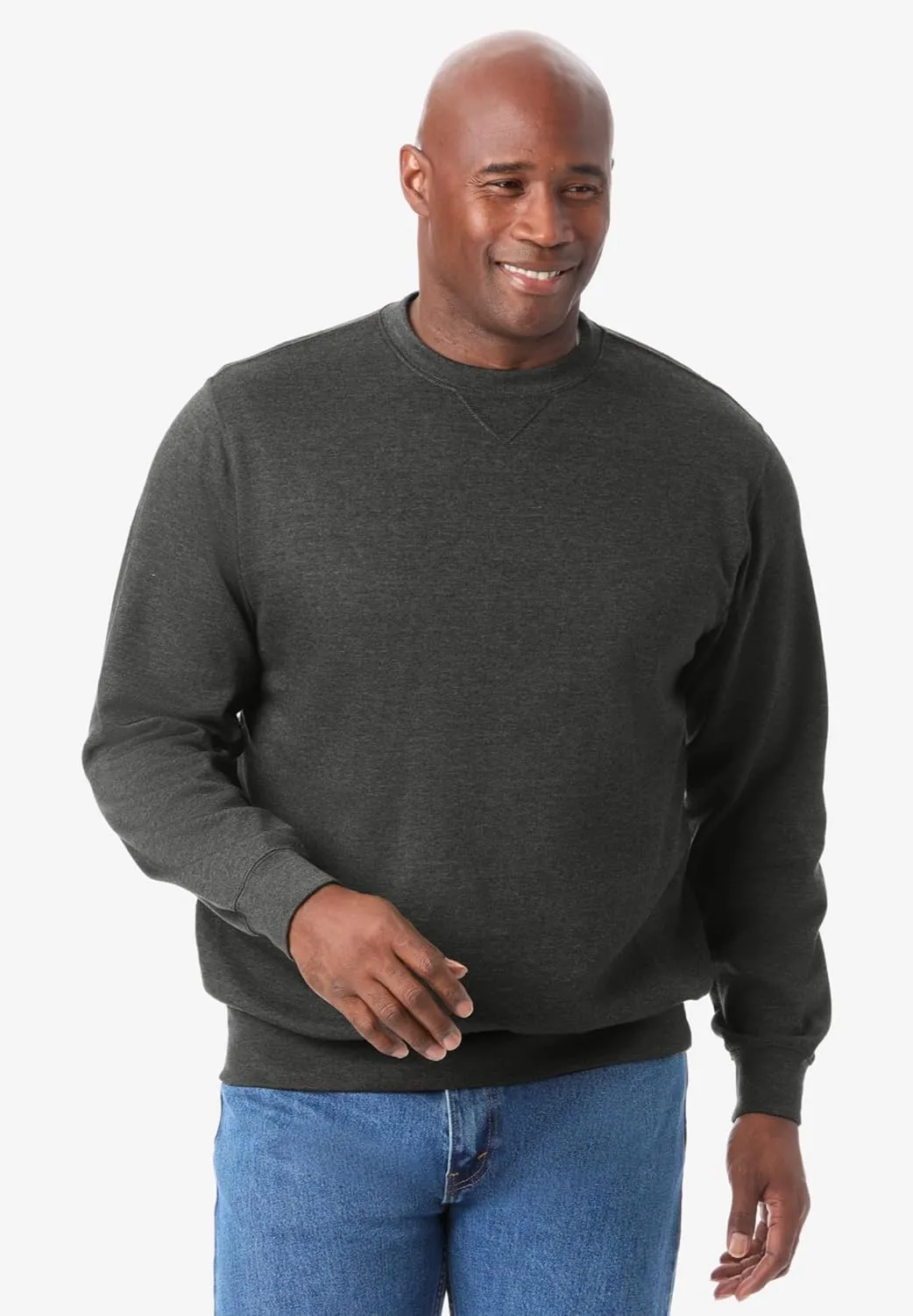 KingSize Men's Big & Tall Tall Ultra-Light Comfort Fleece Crewneck Sweatshirt