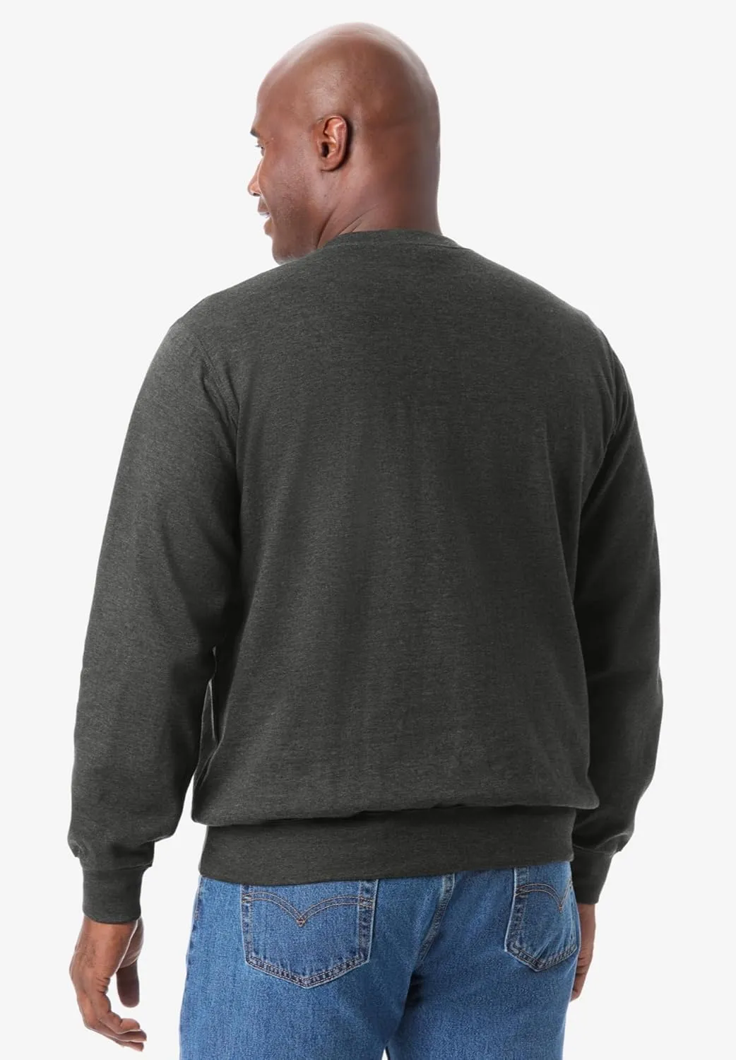 KingSize Men's Big & Tall Tall Ultra-Light Comfort Fleece Crewneck Sweatshirt