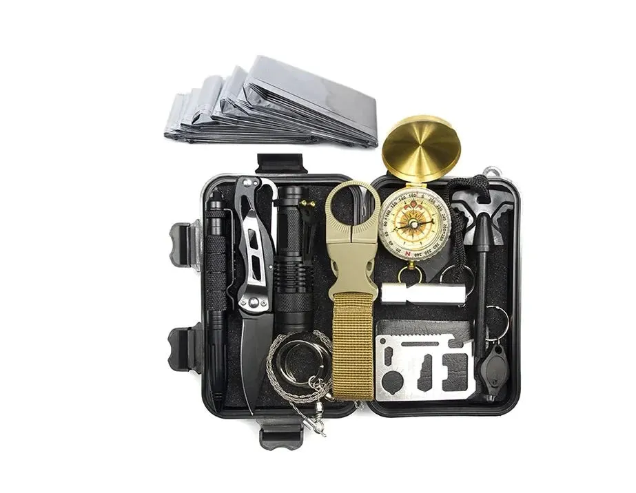 Kit Compact Waterproof Survival and Shockproof 1 Box 13 Outdoor Ultimate and Quick dispatch Hiking for Adventure Well-tested Tool Emergency in Camping