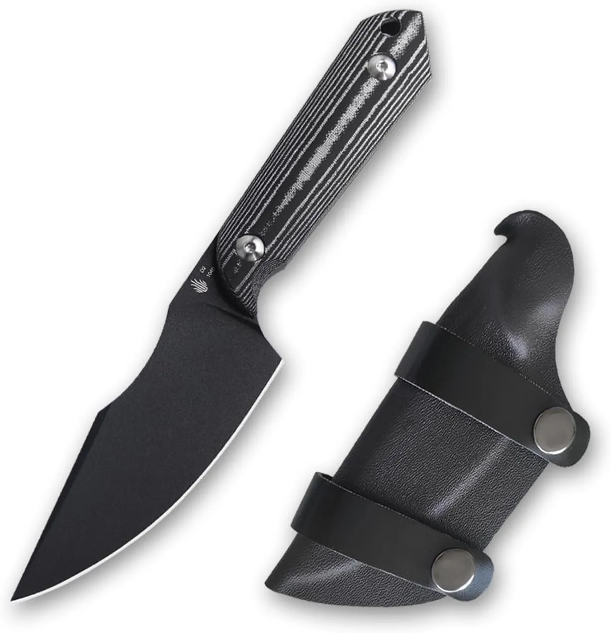 Kizer Harpoon Fixed Blade Knife, D2 Blade with Black Micarta Handle Hunting Knives, EDC Fixed Blade Knife with Sheath, for Hunting Hiking Camping 1040A1