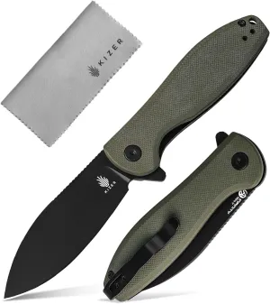 Kizer Infinity Pocket Knife, 3.09 In Nitro-V Steel Blade G10 Handle Folding Knife, Small EDC with Reversible Clip, Utility Knife for Men Women Everyday Carry Sharp Camping Hiking V3579M2