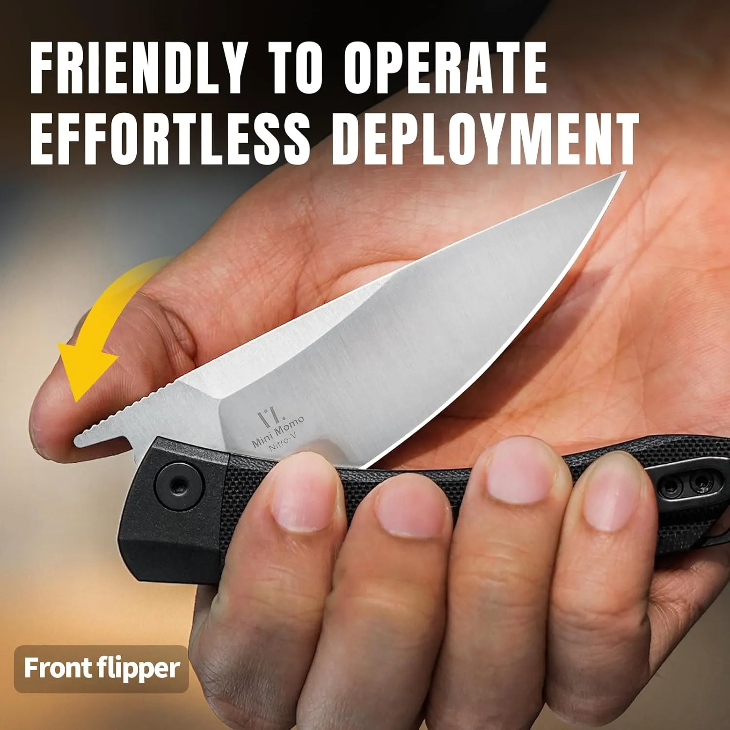 Kizer Mini Momo EDC Pocket Knife, 3.2” Nitro V Blade Pocket Folding Knife with Aluminum G10 Handle, Front Flipper EDC knife with Pocket Clip for Men Women, Camping Hunting Survival Knives V3663M1
