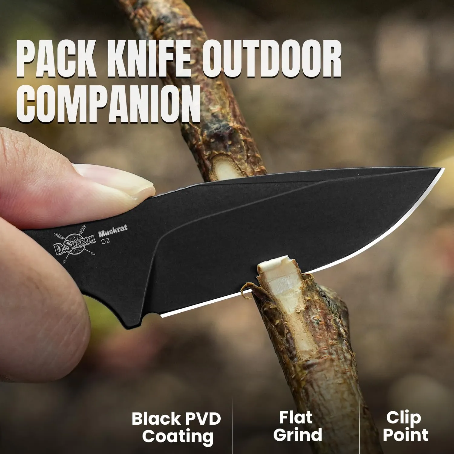 Kizer Muskrat Fixed Blade Knife, 3.15 In D2 Blade EDC Knife Argyle Pattern Orange G10 Handle Neck Knives for Men Women, Outdoor Hunting Hiking Survival Camping Knives with Sheath, 1064M2