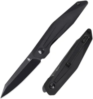 Kizer Spot Pocket Knife, 2.91 Inches 154CM Steel Blade EDC Hunting Knife with Black Aluminum Handle, Camping Folding Knives with Liner Lock, Front Flipper Small Survival Knives, V3620C2
