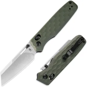 Kizer Task EDC Pocket Knife, 3.04 Inch 154CM Sheepsfoot Blade Folding Knife with Innovative Clutch Lock, Olive Green G10 Handle Camping Knives, Small Hunting Knives with Thumb Stud Opener, V3641C3