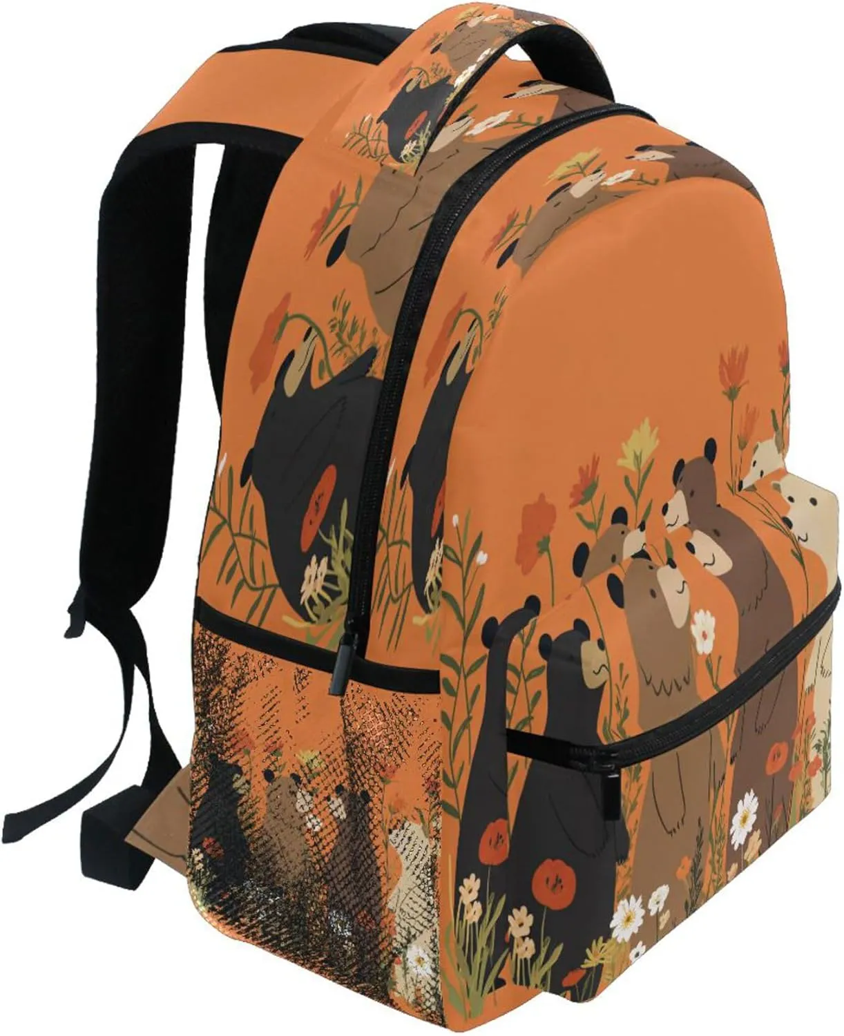 KLL Backpack for Women Men Waterproof Personal Backpack with Chest Strap Gift Men & Women Beauty Bears Orange