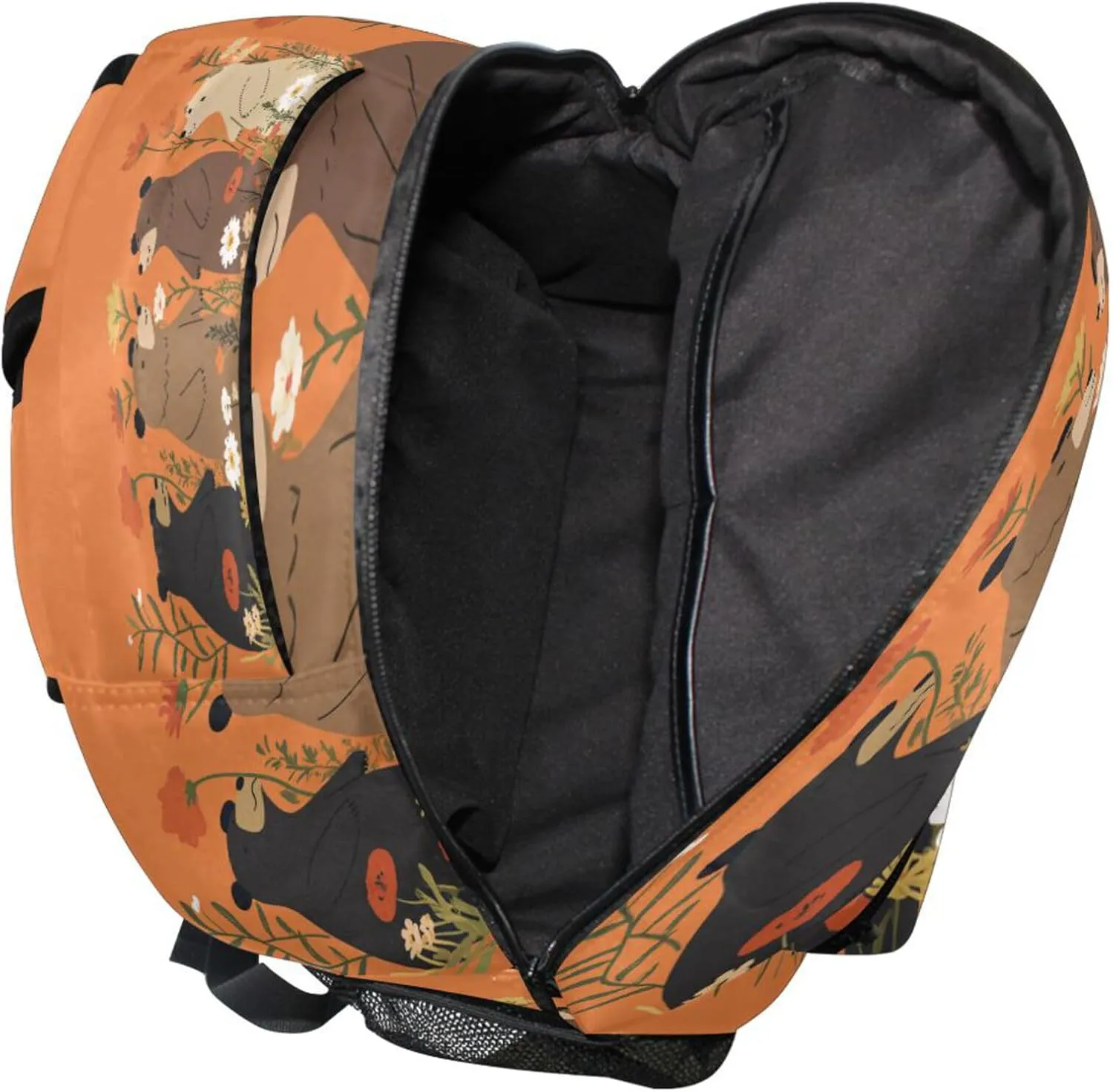 KLL Backpack for Women Men Waterproof Personal Backpack with Chest Strap Gift Men & Women Beauty Bears Orange
