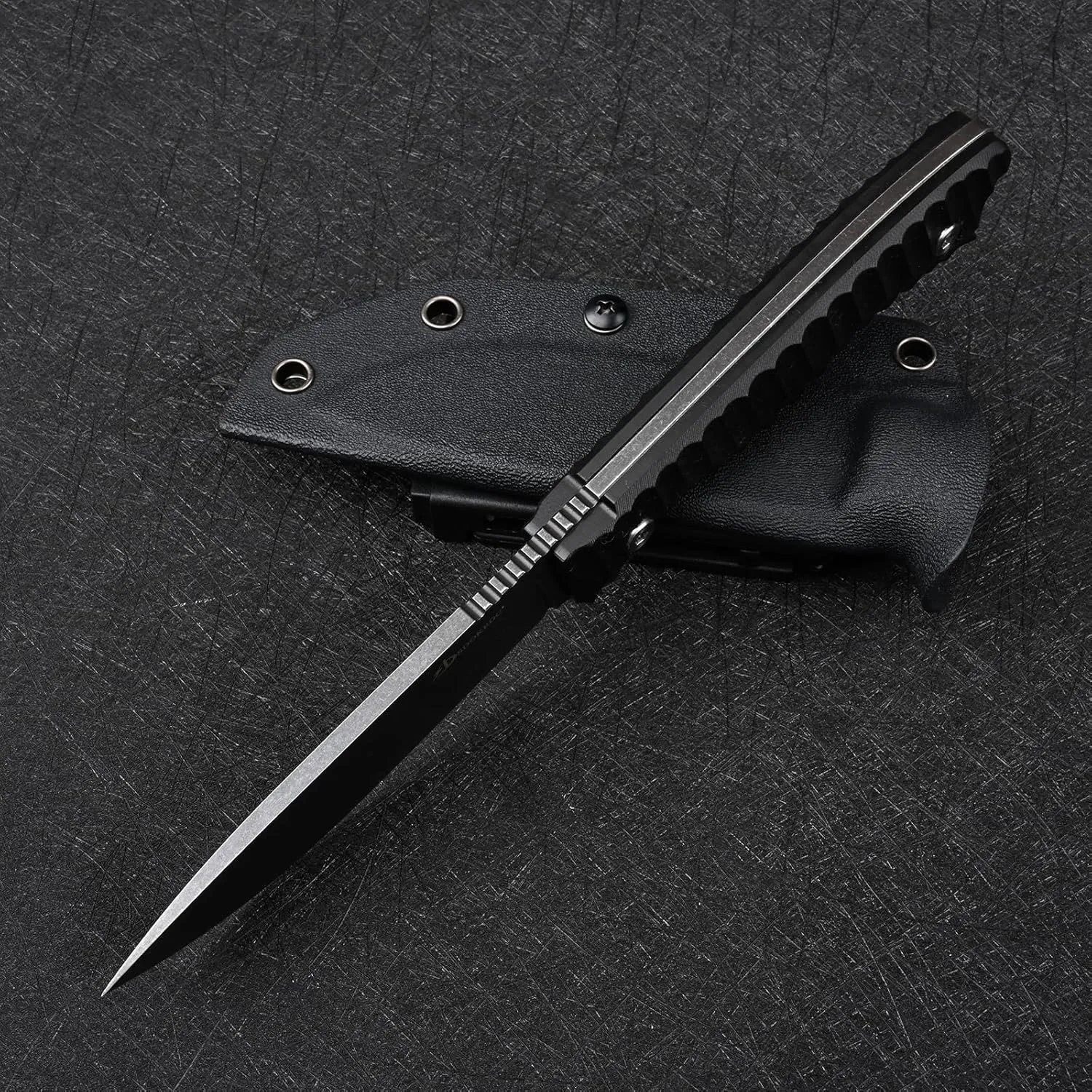 Knives 14C28N Steel Tactical Fixed Blade Knife with kydex sheath for Men EDC Outdoor Camping Survival Hunting (Black black handle)