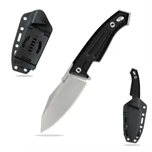 Knives 3.89“ DC53 Steel Tactical Fixed Blade Knife G10 Handle with kydex sheath for Men EDC Outdoor Camping Survival Hunting (White Stone Wash)