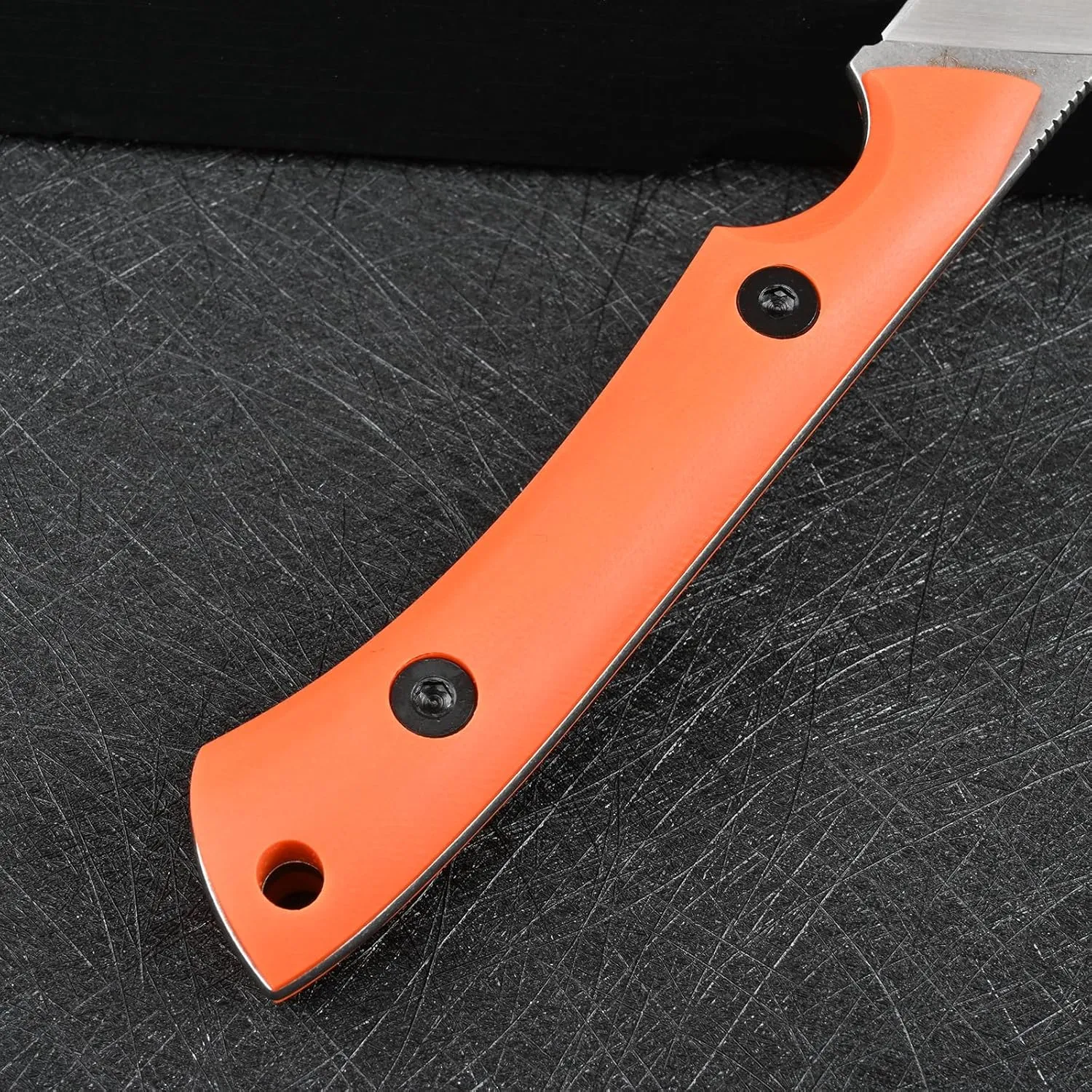 Knives DC53 Steel Tactical Fixed Blade Knife with kydex sheath for Men EDC Outdoor Camping Survival Hunting (White G10 Orange)