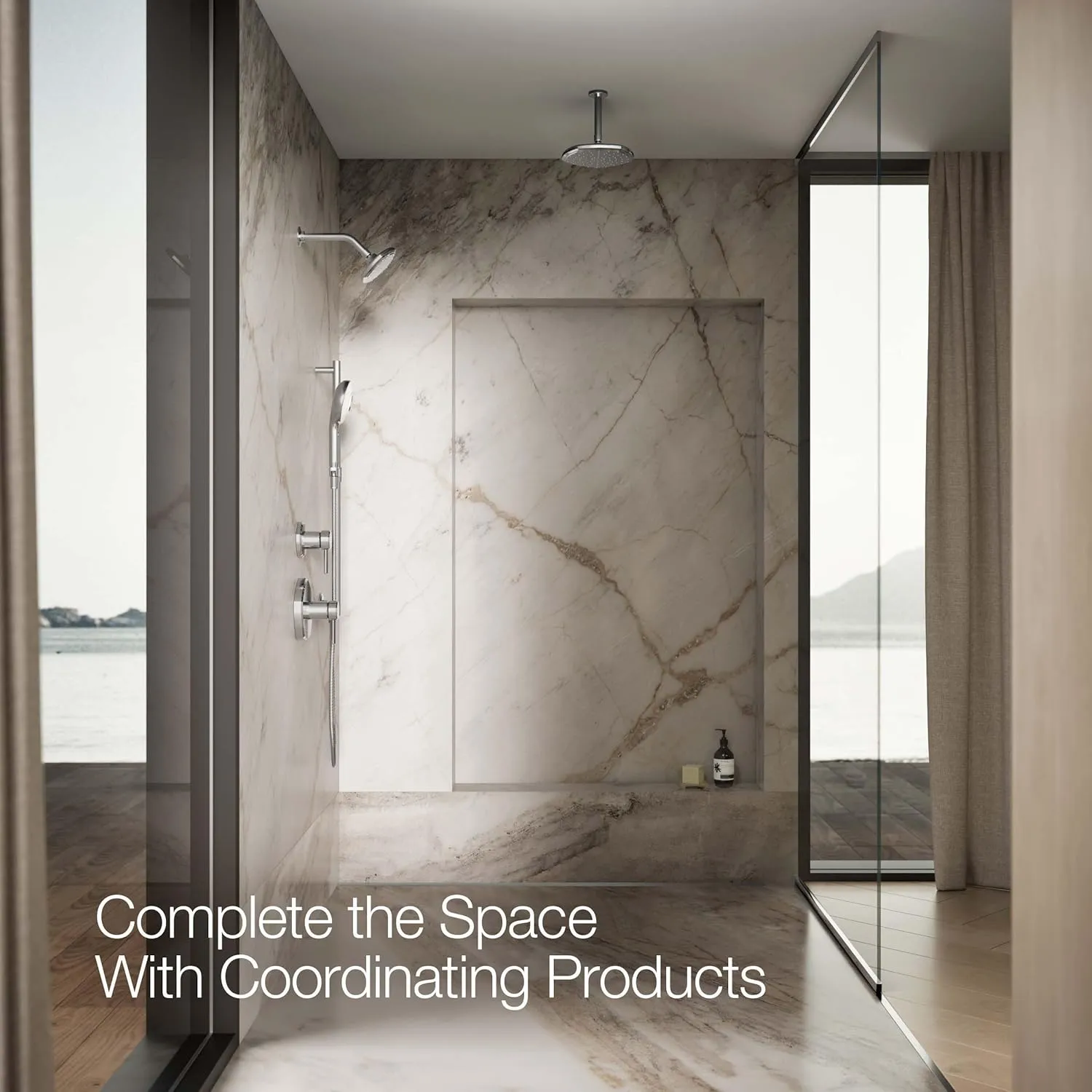 KOHLER K-28681-G-CP SpaViva Two-Function Handheld Showerhead, Round High Pressure Shower Head, Compatible with SpaViva Cleansing Device, 1.75 GPM, Polished Chrome
