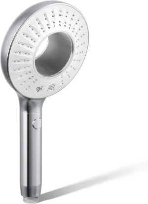 KOHLER K-28681-G-CP SpaViva Two-Function Handheld Showerhead, Round High Pressure Shower Head, Compatible with SpaViva Cleansing Device, 1.75 GPM, Polished Chrome