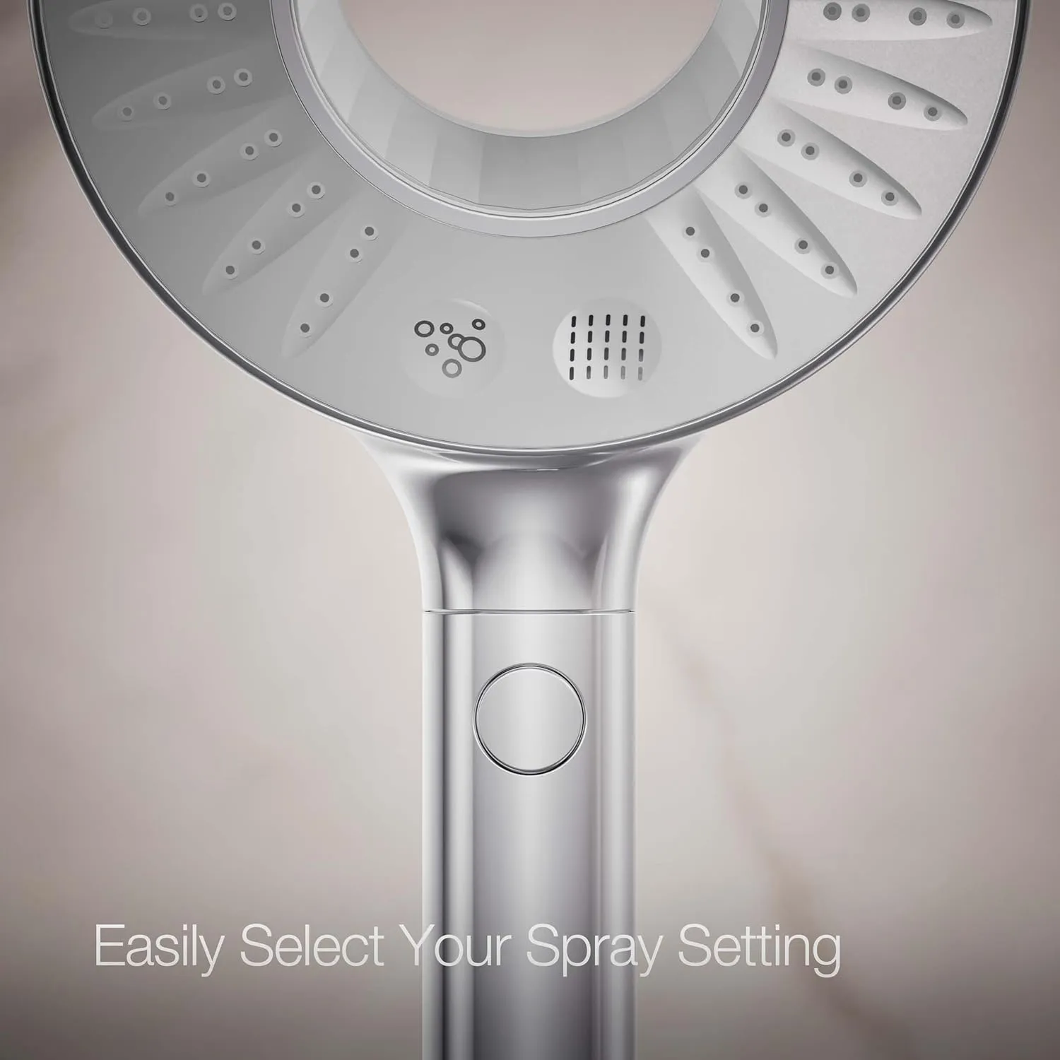 KOHLER K-28681-G-CP SpaViva Two-Function Handheld Showerhead, Round High Pressure Shower Head, Compatible with SpaViva Cleansing Device, 1.75 GPM, Polished Chrome