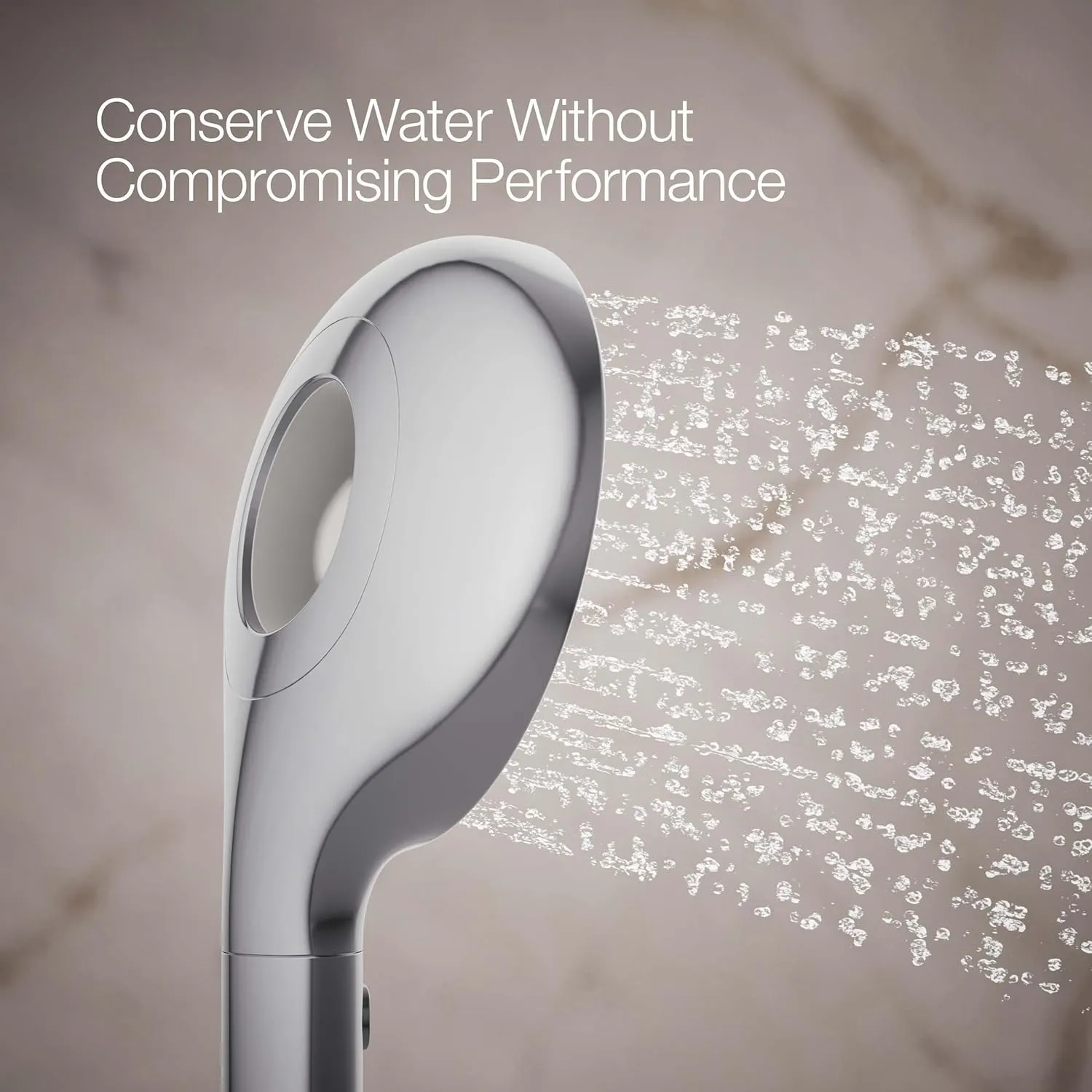 KOHLER K-28681-G-CP SpaViva Two-Function Handheld Showerhead, Round High Pressure Shower Head, Compatible with SpaViva Cleansing Device, 1.75 GPM, Polished Chrome