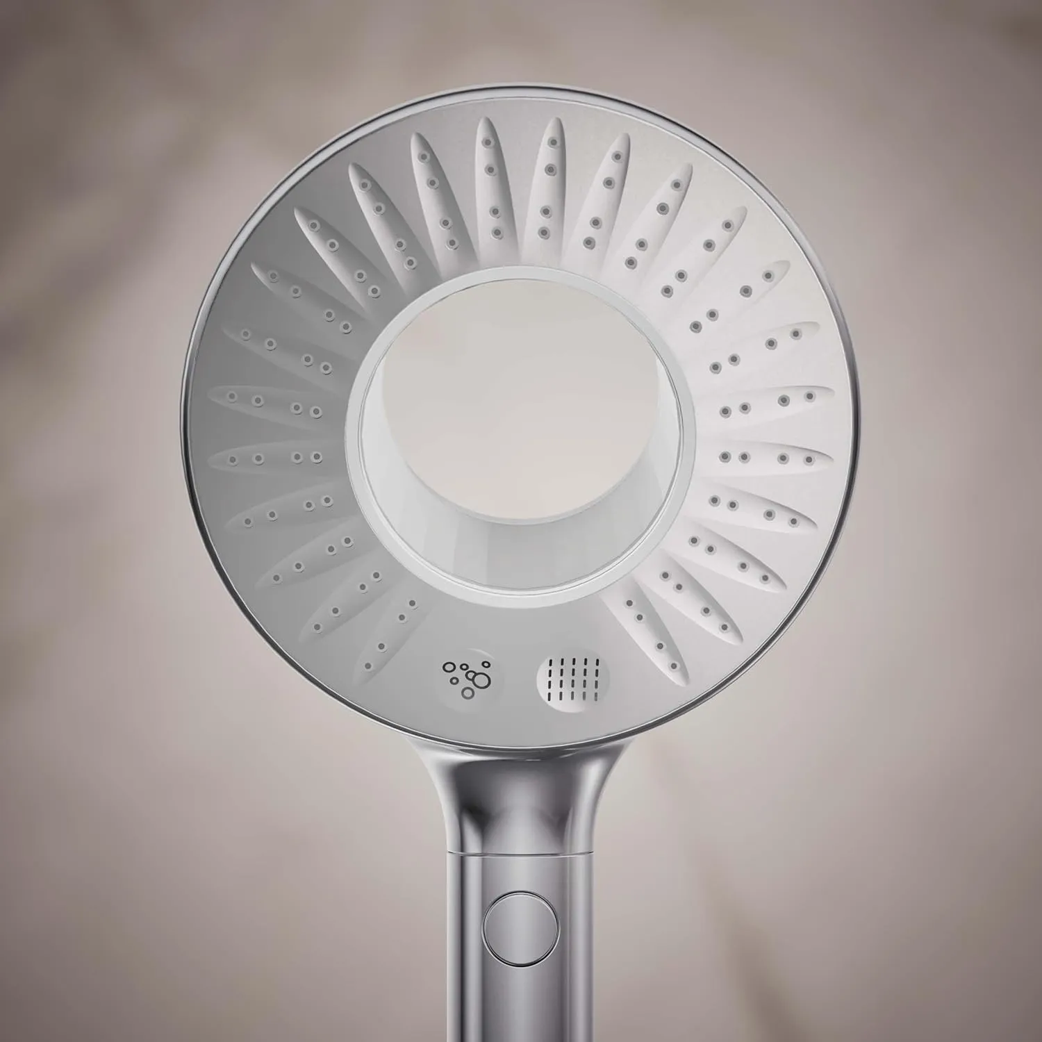 KOHLER K-28681-G-CP SpaViva Two-Function Handheld Showerhead, Round High Pressure Shower Head, Compatible with SpaViva Cleansing Device, 1.75 GPM, Polished Chrome