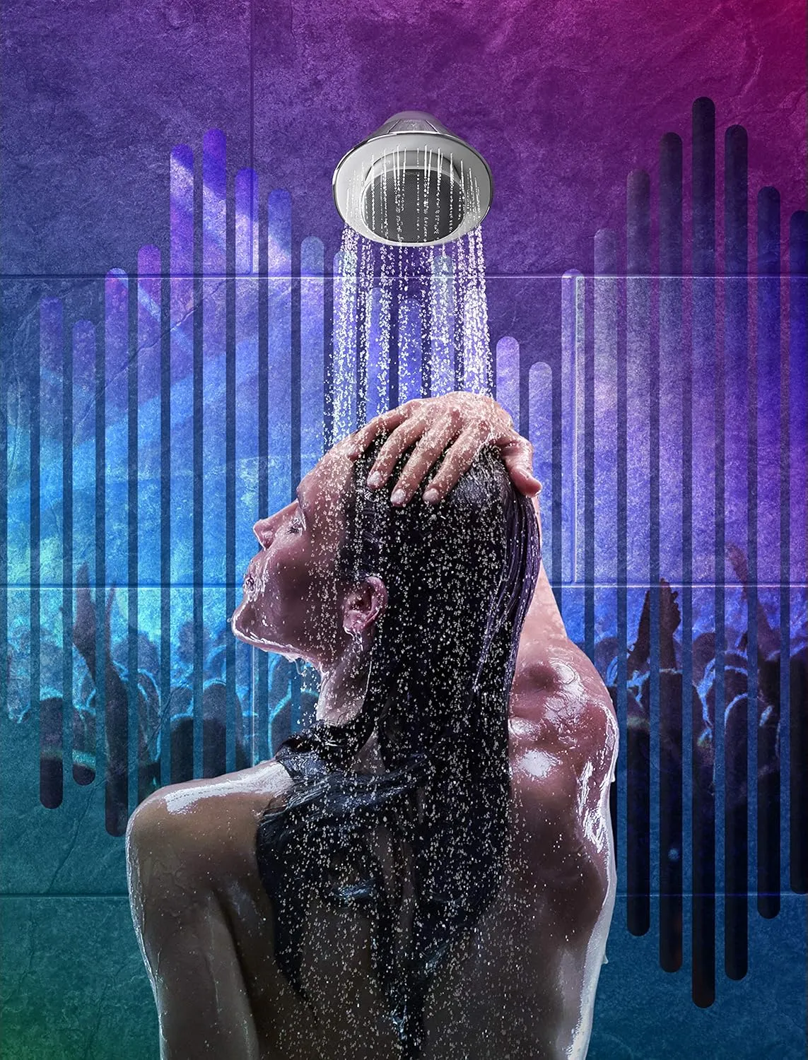 Kohler Moxie Showerhead and Waterproof Bluetooth Wireless Speaker, 2.5 gpm - Polished Chrome