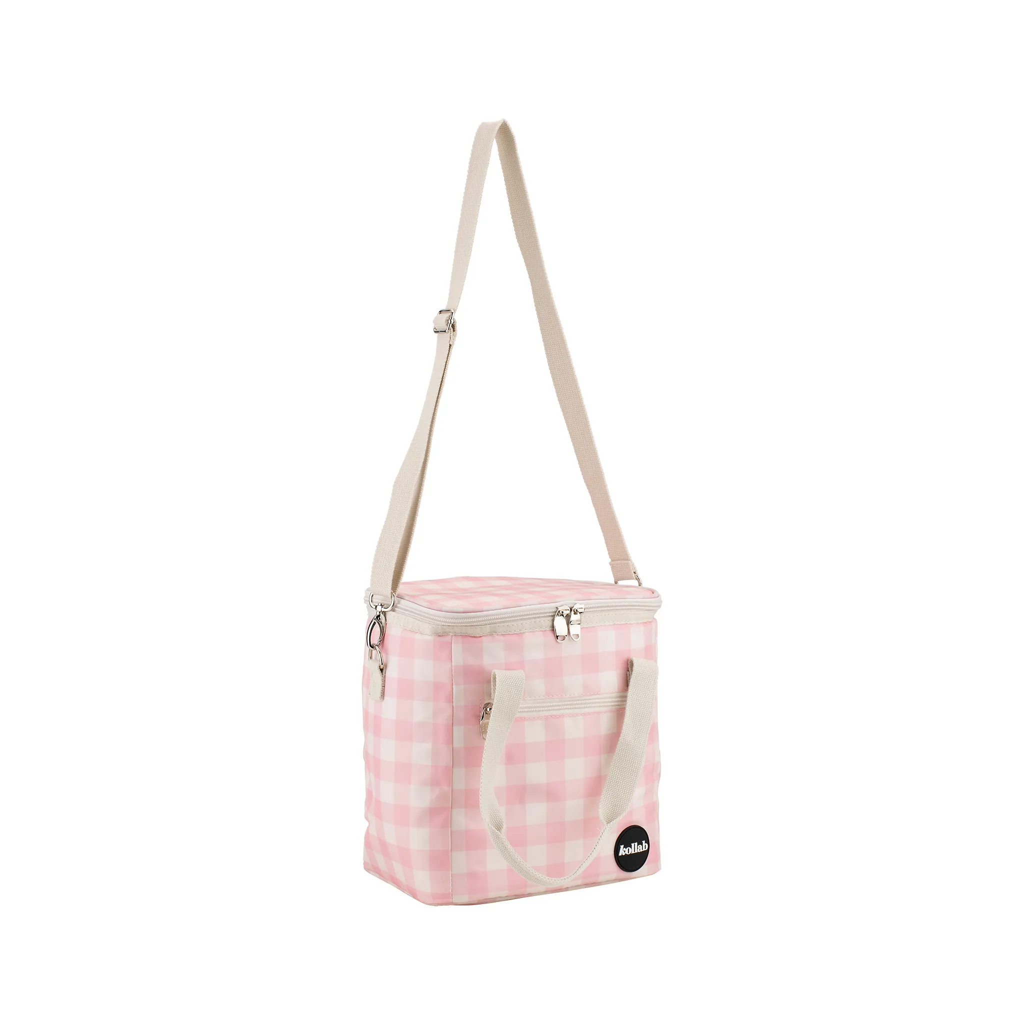 Kollab | Holiday Mini Cooler | Candy Pink Check