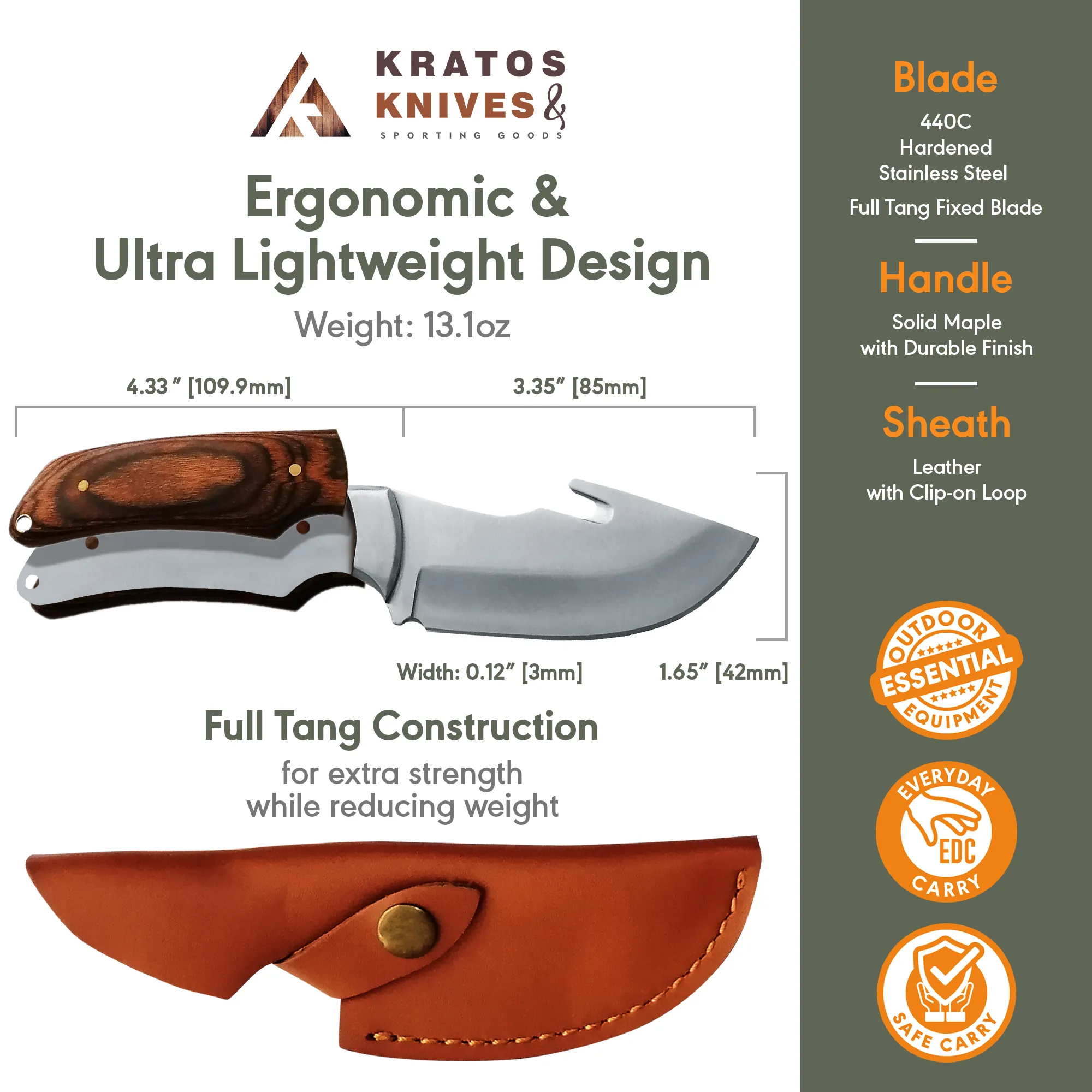 kratos ZFS3 Gut Hook Knife