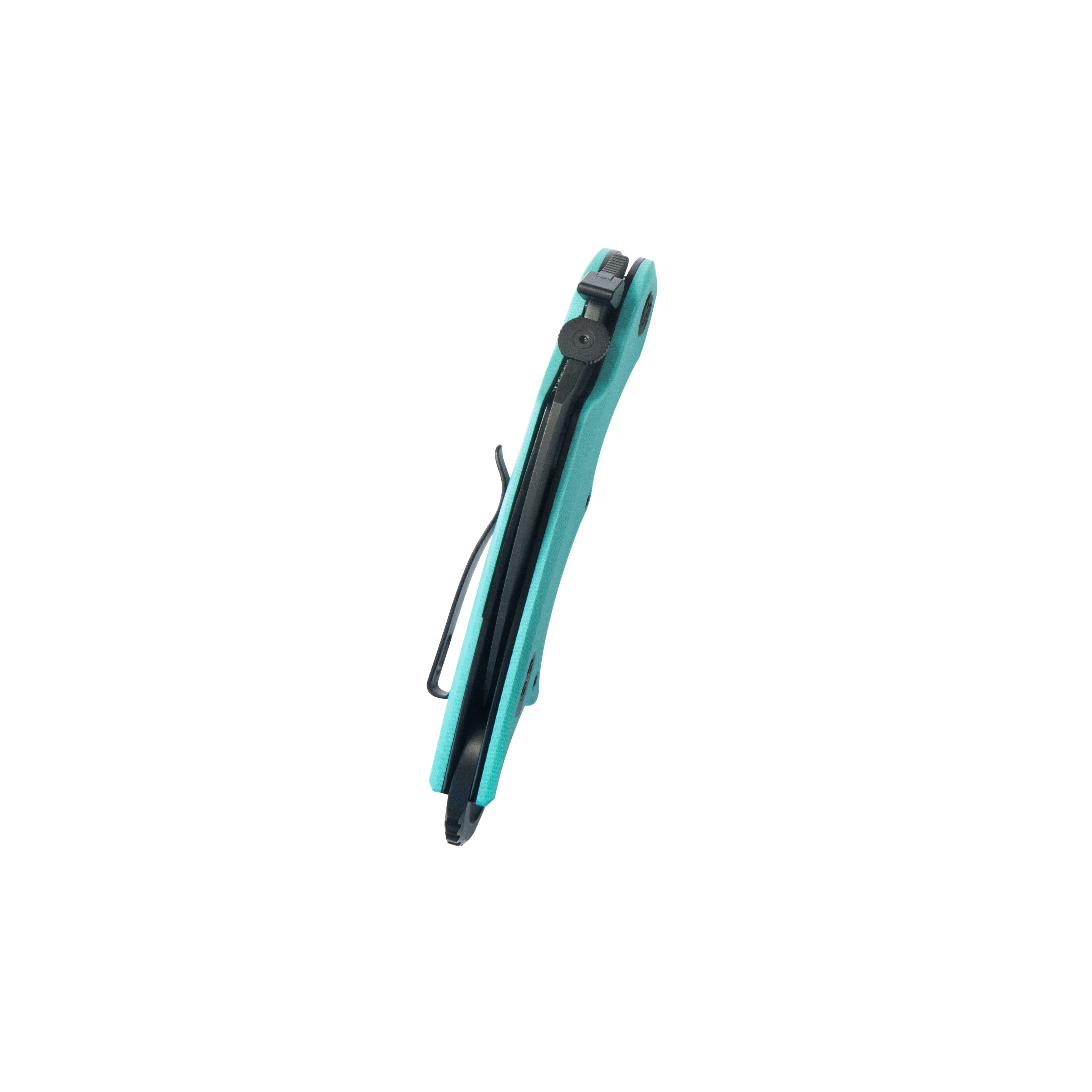 Kubey Rogue Pikal Karambit Folding Knife Tiffany Blue G10 Handle 2.91" Blackwash 14C28N Blade KU298D