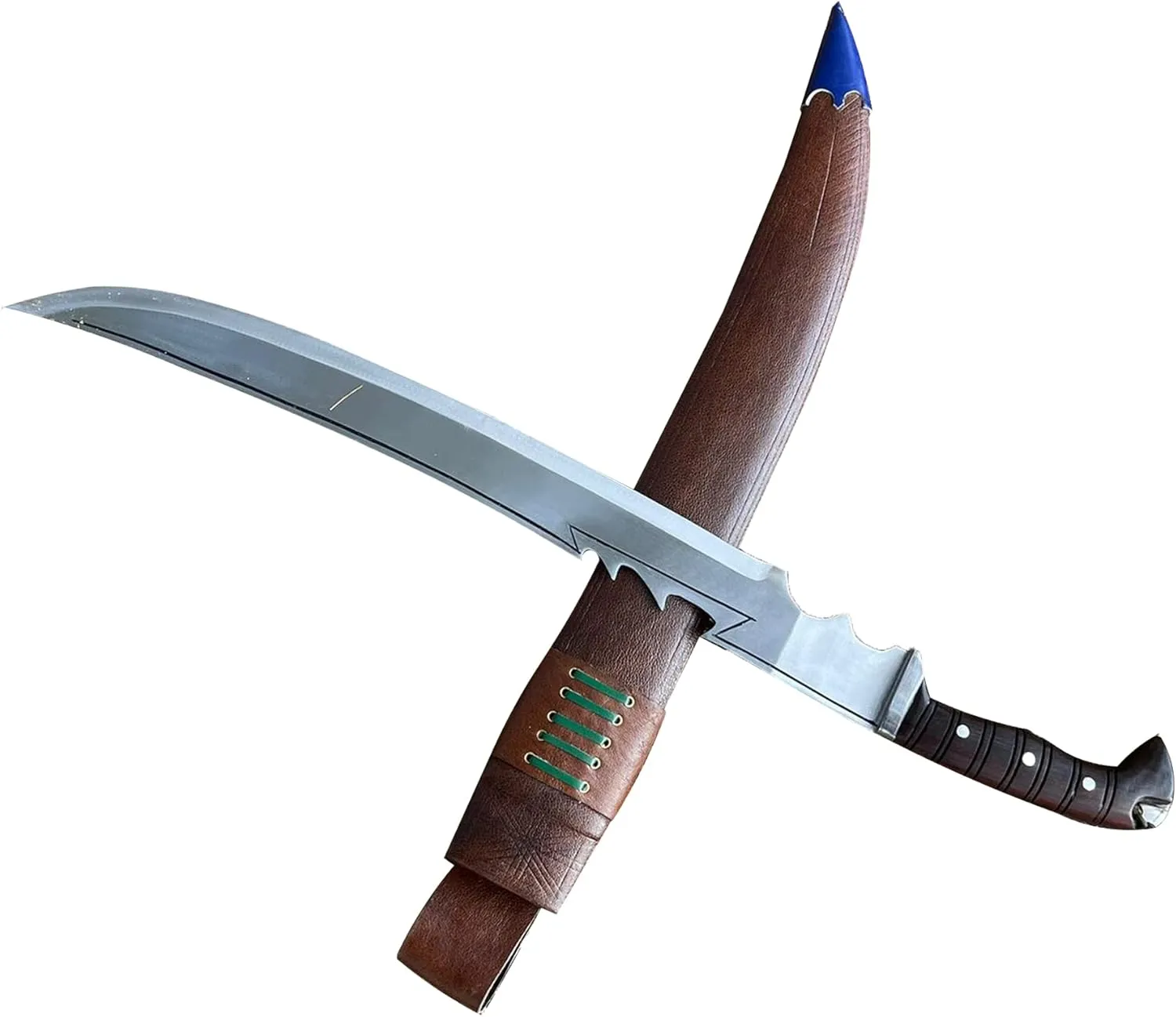 Kukri Machete - 19-Inch Heavy Duty Fixed Blade Knife, Viking Battle Sword or Survival Machete Swords - Carbon Steel Blades - Handcrafted in Nepal - Plus Leather Sheath with Belt Loop