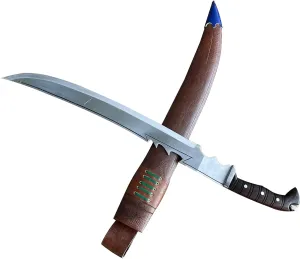 Kukri Machete - 19-Inch Heavy Duty Fixed Blade Knife, Viking Battle Sword or Survival Machete Swords - Carbon Steel Blades - Handcrafted in Nepal - Plus Leather Sheath with Belt Loop