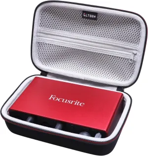 L LTGEM Carrying Case for Focusrite Scarlett 2i2 4th Gen/Scarlett 4i4 3rd Gen/Scarlett Solo USB Audio Interface, Travel Protective Storage Bag
