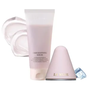 LA MUSE Skin Revitalization Duo for Summer Skincare | Deep Hydrating, Soothing Serum(Tube) & Portable Cooling Massager | Sunburn Relief & Instant Cooling, Calming Redness | Non-Sticky Fast Absorption