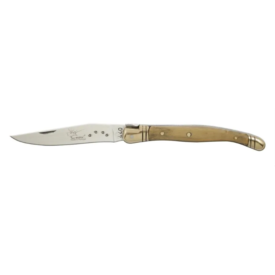 Laguiole 4-3/8" Folding Steak Knife - Olive Wood Handle
