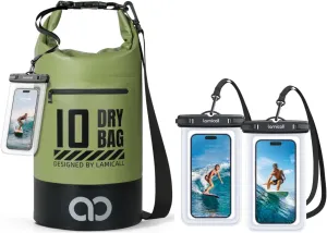 Lamicall Dry Bag Waterproof Backpack & Waterproof Phone Pouch Case