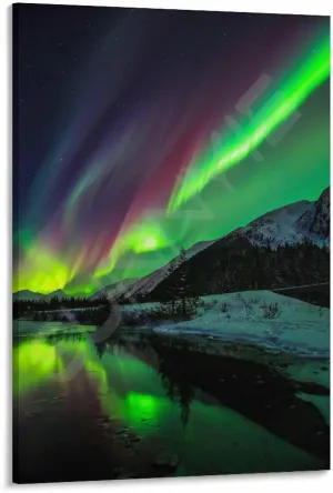 Landscape Aurora1 in Alaska Scenic Spots Poster (3) Canvas for Bedroom Living Room Decor 20x30inch(50x75cm) Frame-style