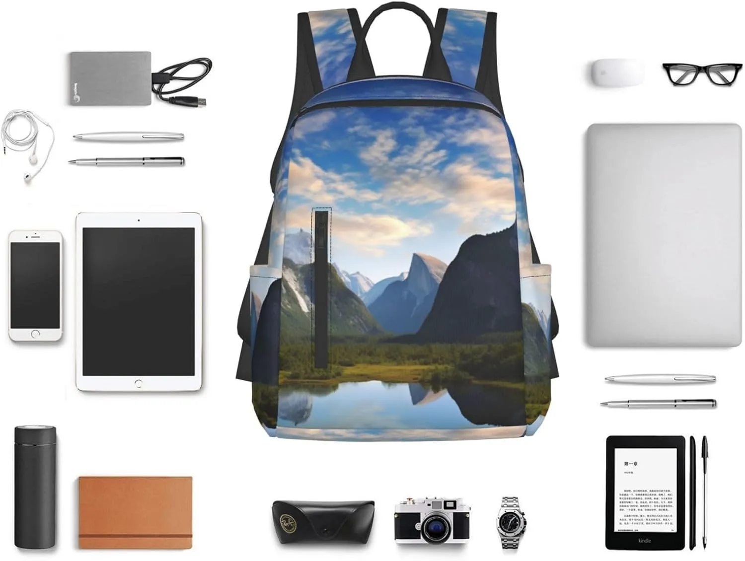 Laptop Backpack 14.7 Inch with Compartment National Park Laptop Bag Lightweight Casual Daypack for Travel