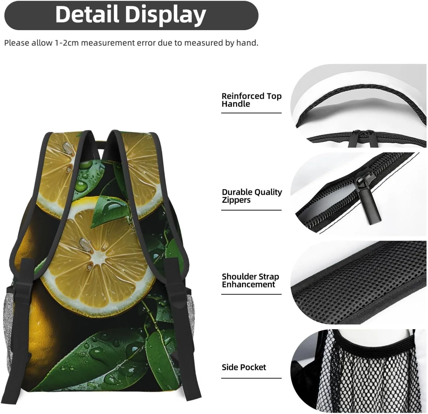 Laptop Backpack for Men Women Lightweight Travel Backpack Fresh lemon Daypack Laptop Bag for Travel