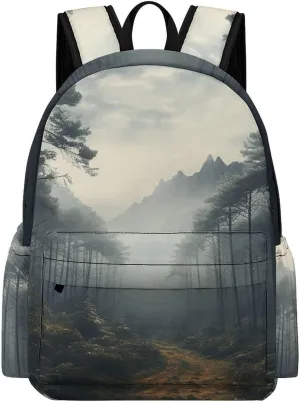 Laptop Backpack for Women Men Daypack Waterproof Cloud Forest Computer Bag Business Work Bag for Travel