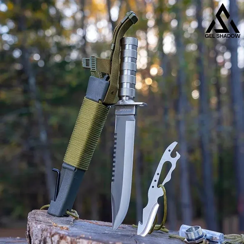 Large Hunting Knife Bowie Sharp Fixed Blade Camping Military Outdoor Survival Set