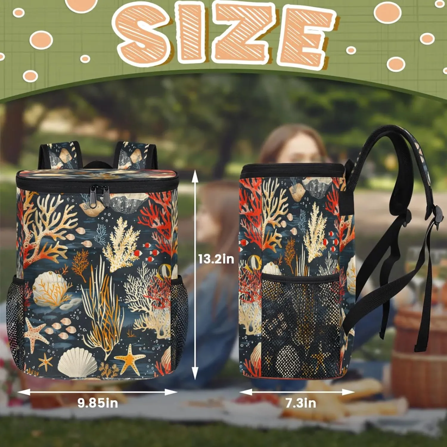 Large Insulated Cooler Backpack, Leak Proof Backpack 30 Cans, Cooler Bag for 12h Hot/Cold Retention