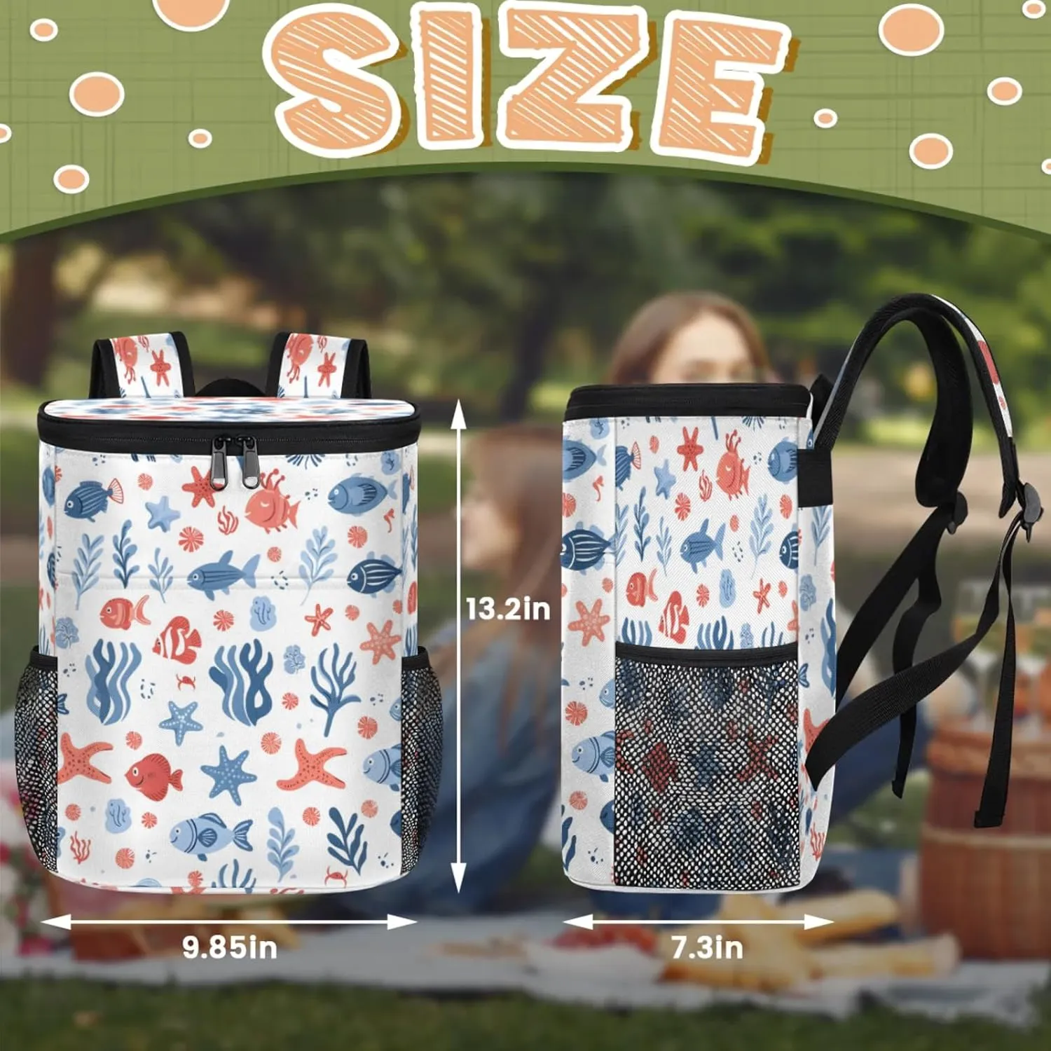 Large Insulated Cooler Backpack, Leak Proof Backpack 30 Cans, Cooler Bag for 12h Hot/Cold Retention