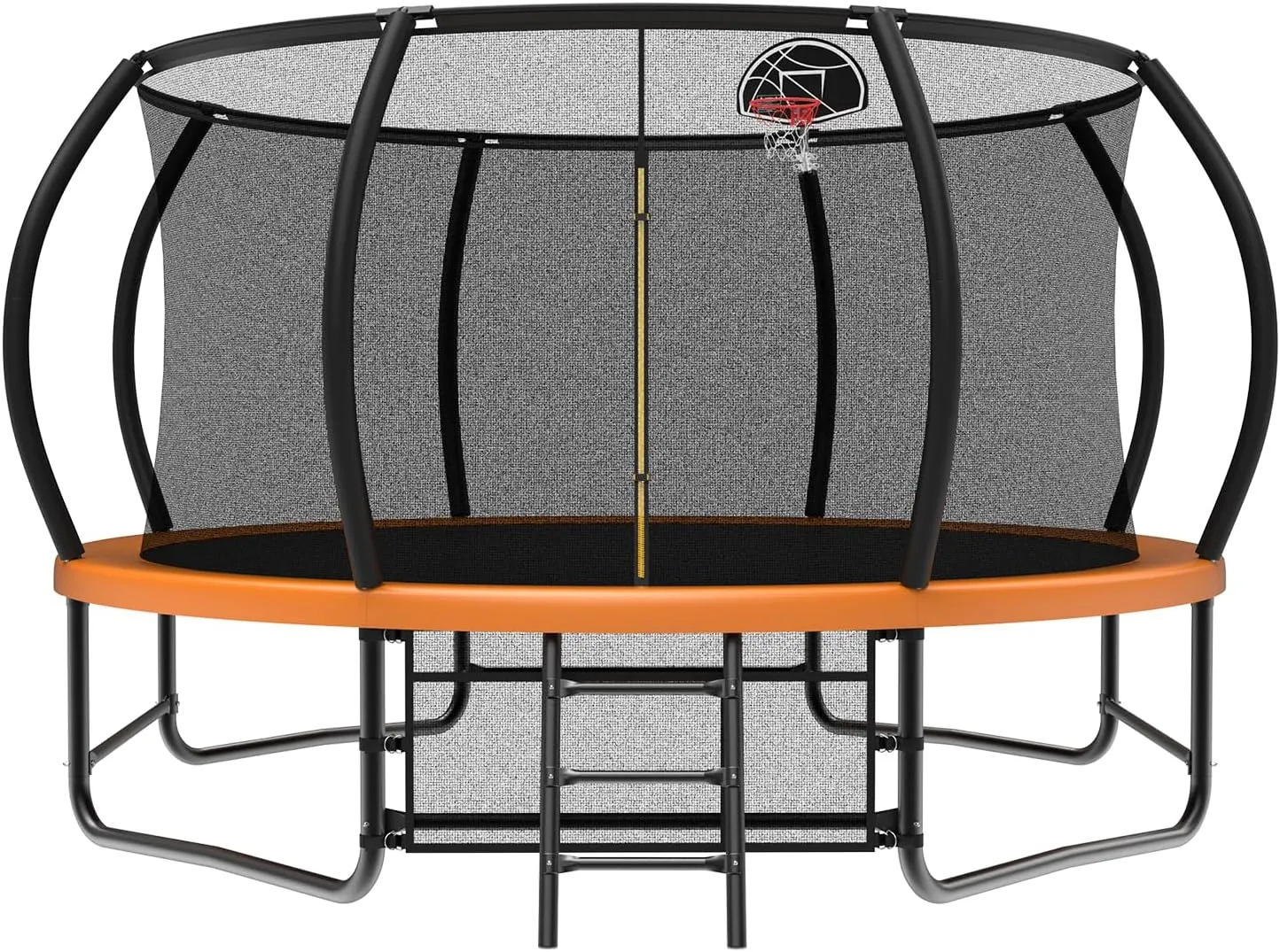 Large Outdoor Trampoline with Basketball Hoop, 10-16FT with Lights for Kids and Adults, Recreational Trampoline with Sprinkler and Stakes