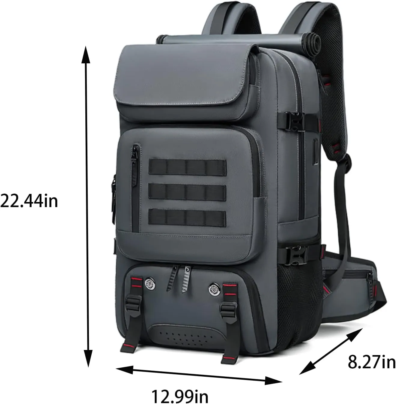 Large Travel Backpack, 50L Carry-On Backpack Water Resistant Flight Approved Weekender Bag Luggage Backpack Business Daypack for Men and Women(Grey)