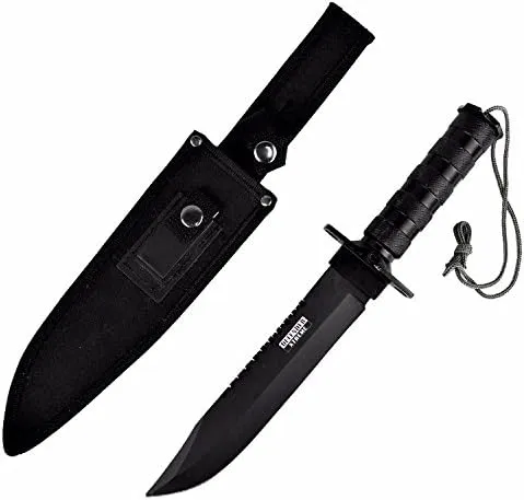 Lastworld 14" Heavy Duty Stainless Steel Survival Knife with Sheath