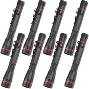 LED Flashlights (8 Pack), High Lumens LED Pocket Pen Light Penlight with 3 Modes, Small Flashlight, Zoomable, Powerful and Bright for Outdoor, Emergency Use