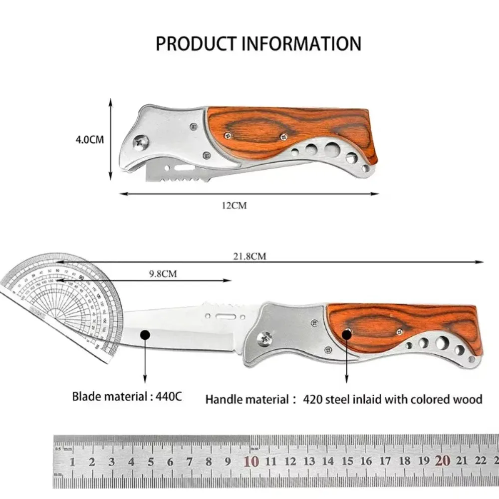 LED Multi-Purpose Blade Survival Nylon Folding with Diverse options AK47 Sheath & – Knife Tactical Curated selection Light