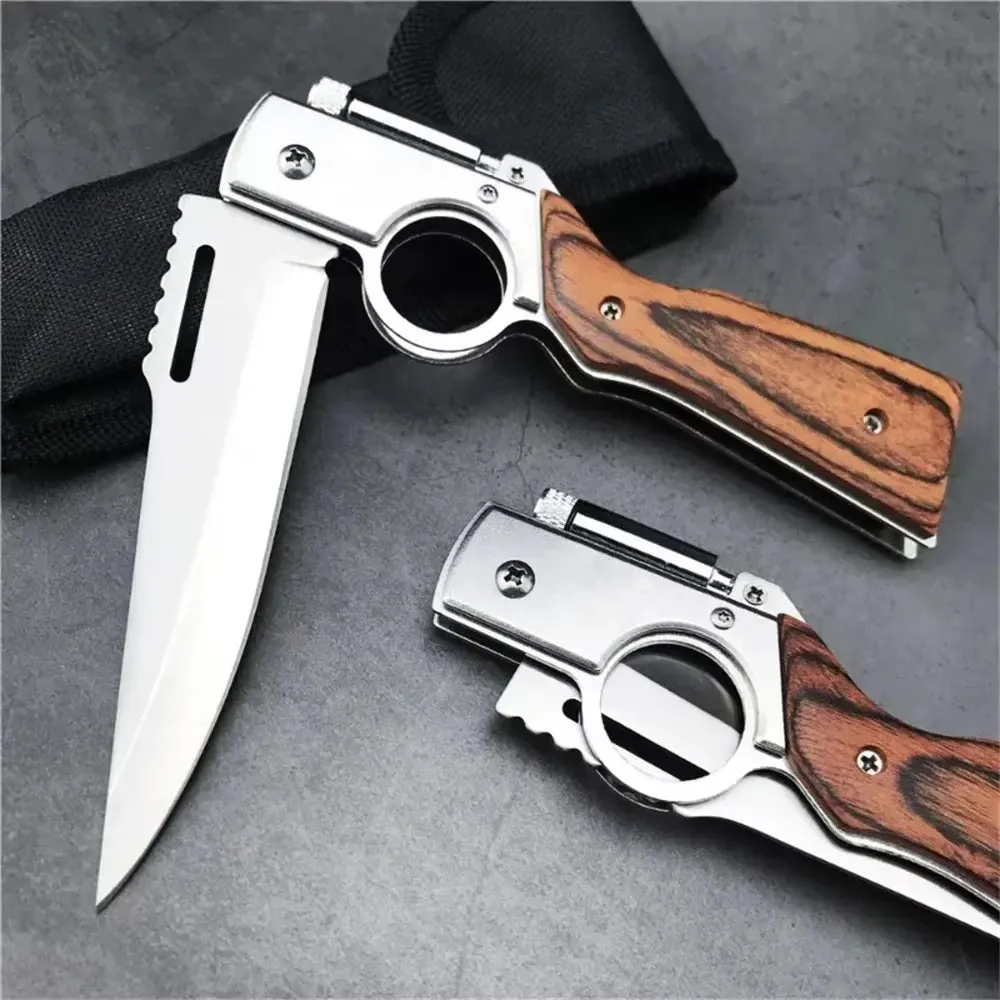LED Multi-Purpose Blade Survival Nylon Folding with Diverse options AK47 Sheath & – Knife Tactical Curated selection Light