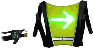 LED Reflective Vest with Direction Indicator Remote Control Turning Lights USB Rechargeable Cycling Safety Warning Light