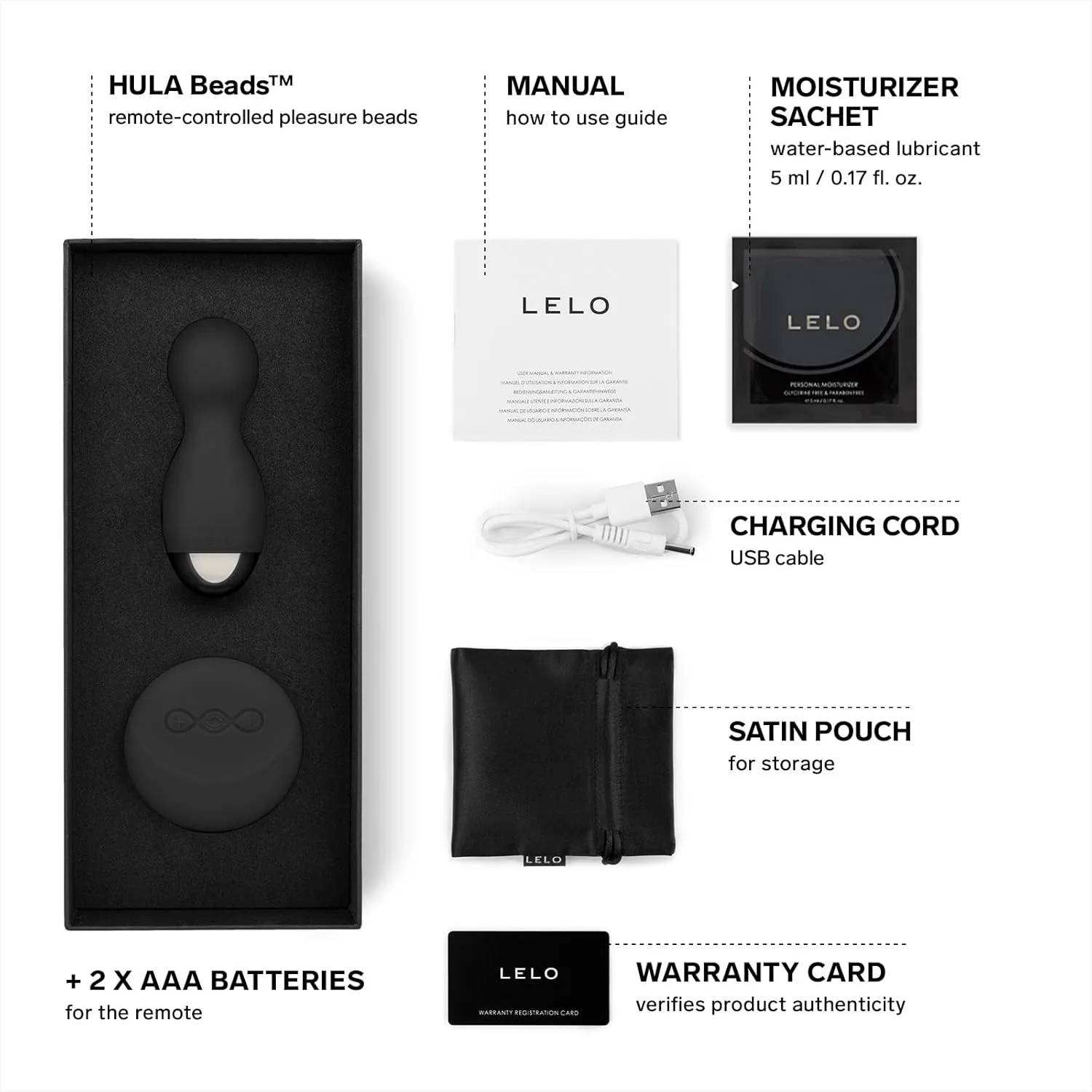 LELO Hula Beads, Twisting, Turning and Vibrating Pleasure Beads (Kegel Balls for Women) Vibrator Egg Ben Wa Balls Bullet Vibration Egg Wireless Remote Control Vibrator, Black